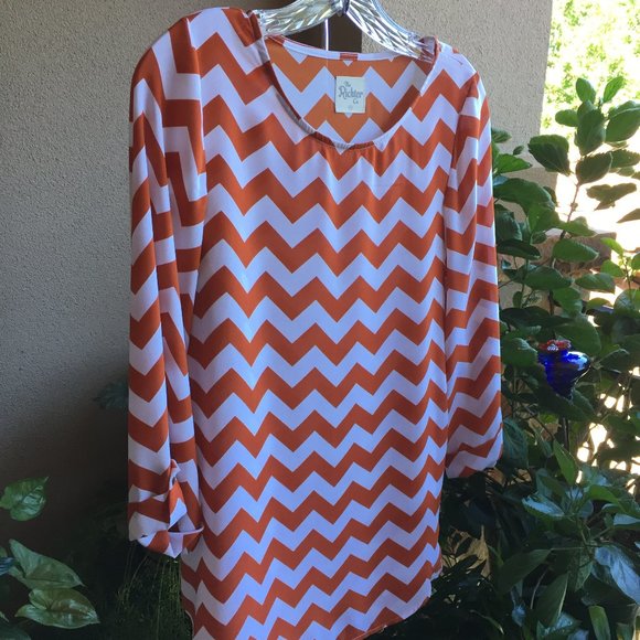 Richter Chevron Pattern 3/4 Sleeve Blouse (NEW) - Picture 6 of 7